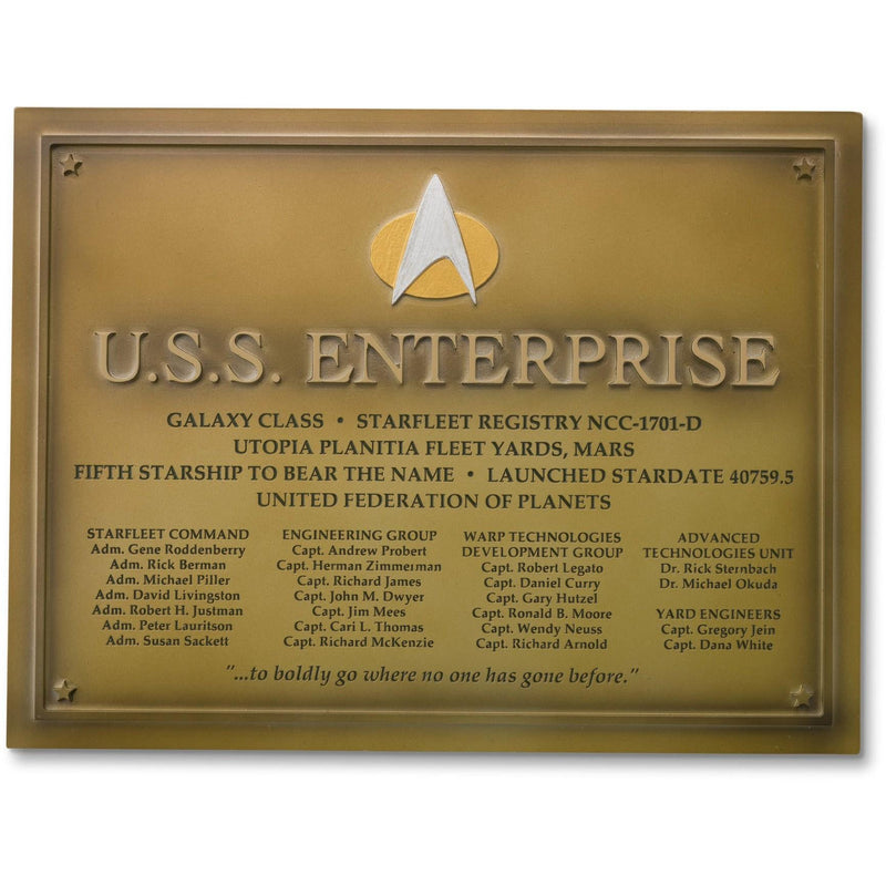 No. 1 U.S.S Enterprise NCC-1701-D Dedication Plaque Sign (Eaglemoss / Star Trek), alternate view