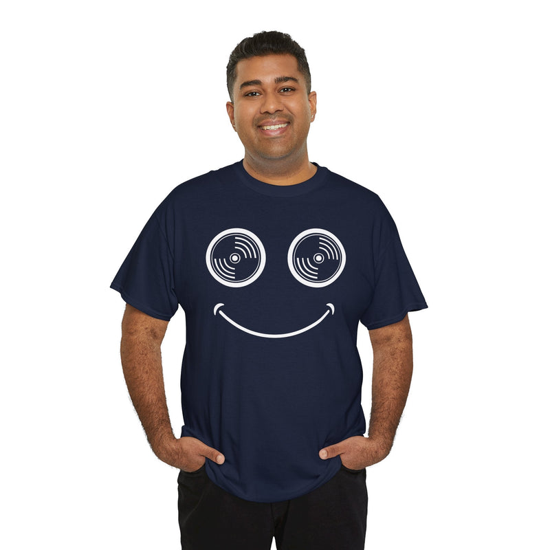 Vinyl Makes Me Happy Men's T-Shirt, in display