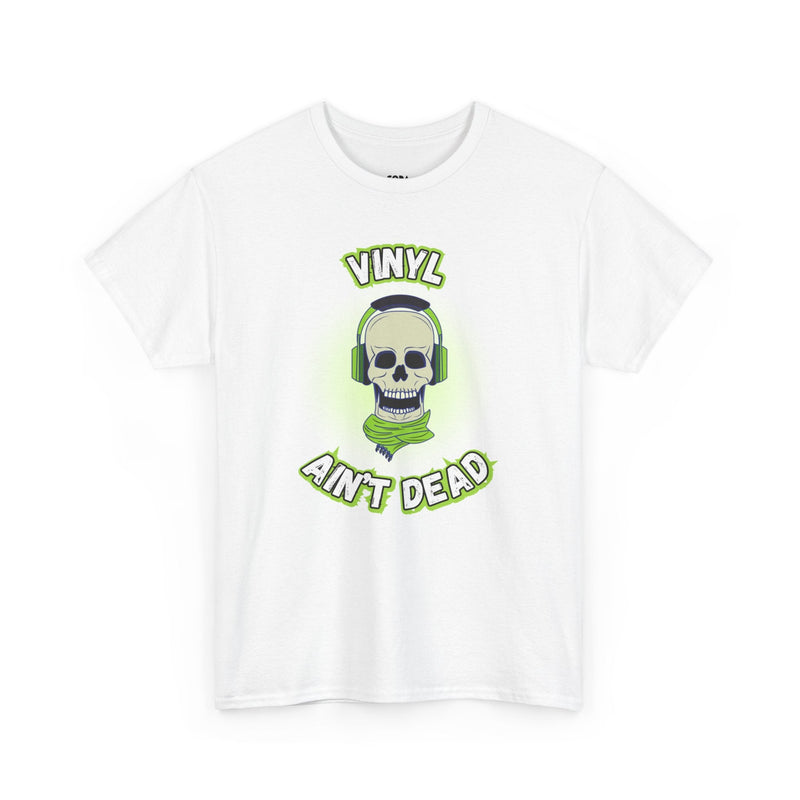 'Vinyl Ain't Dead' Headphones Men's T-Shirt, in display