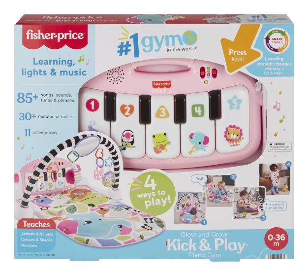 Fisher Price Glow and Grow Kick and Play Gym Pink