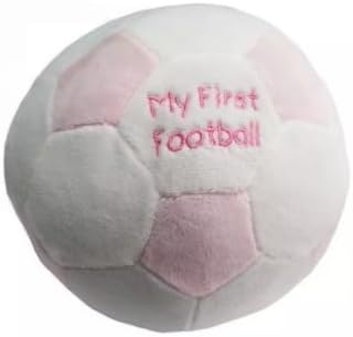 Snuggle Baby My First Football Baby Rattle, Pink and White Plush Sensory Ball, 15cm Soft Polyester, for Infants and Toddle...