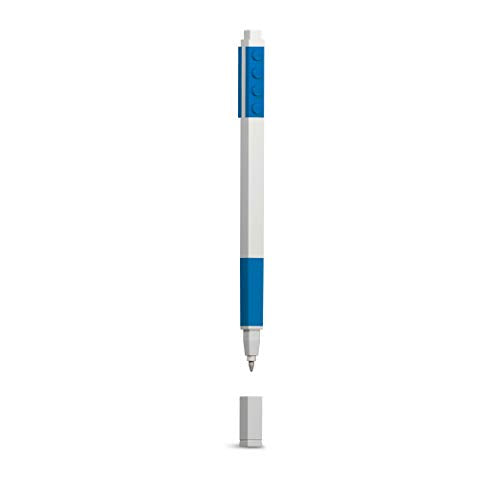 LEGO Blue Gel Pens with Minifigure, close-up detail