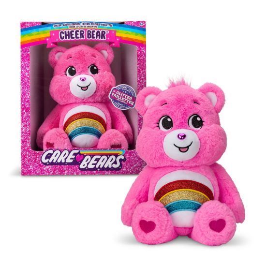 Care Bears 35cm Glitter Belly Cheer Bear Medium Plush