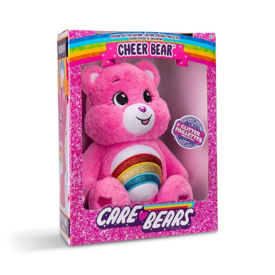 Care Bears 35cm Glitter Belly Cheer Bear Medium Plush