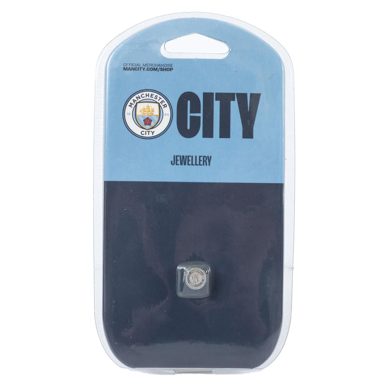 Manchester City FC Stainless Steel Stud Earring, side angle