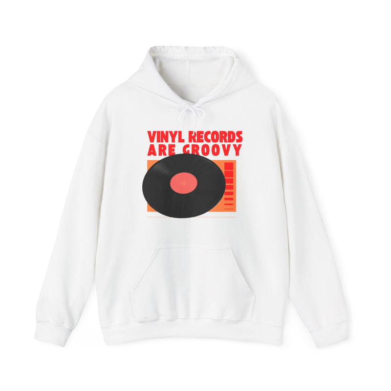 'Vinyl Records Are Groovy' Men's Hoodie, alternate view