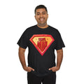 'Vinyl Man' Men's Superhero T-Shirt, side angle