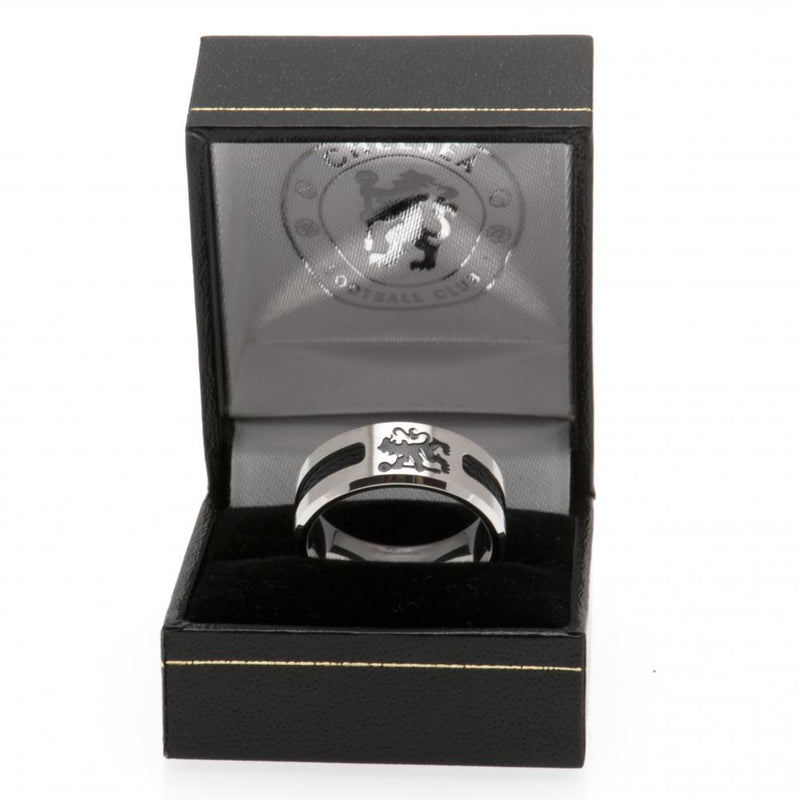 Chelsea FC Black Inlay Ring Medium, alternate view