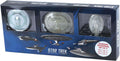 U.S.S. Enterprise Set of 3 - 1701-C, 1701-D, 1701-E Diecast Model Ships (Eaglemoss / Star Trek), rear view