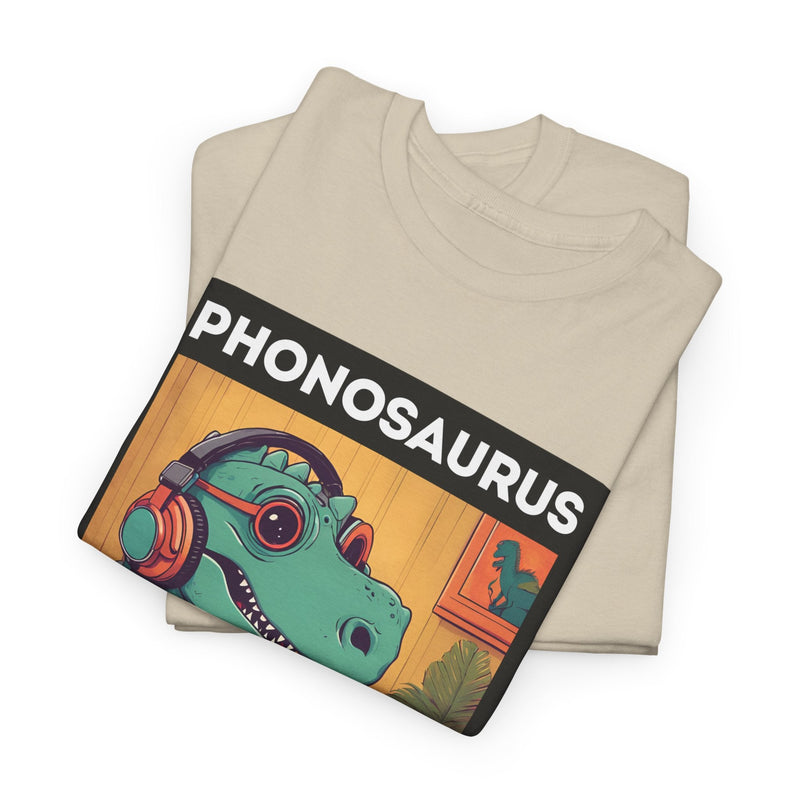 'Phonosaurus' Men's Vinyl T-Shirt, alternate view