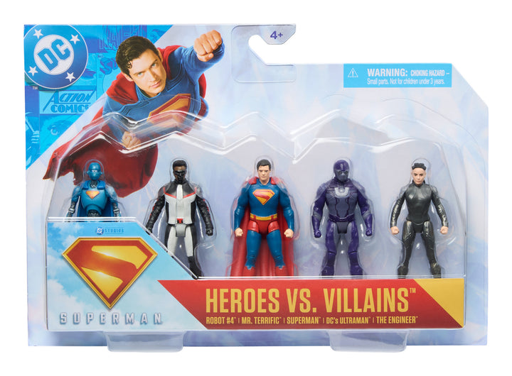 Heroes Versus Villains Superman 2025 3" Scale Battle Attack Feature Figure (5-Pack)
