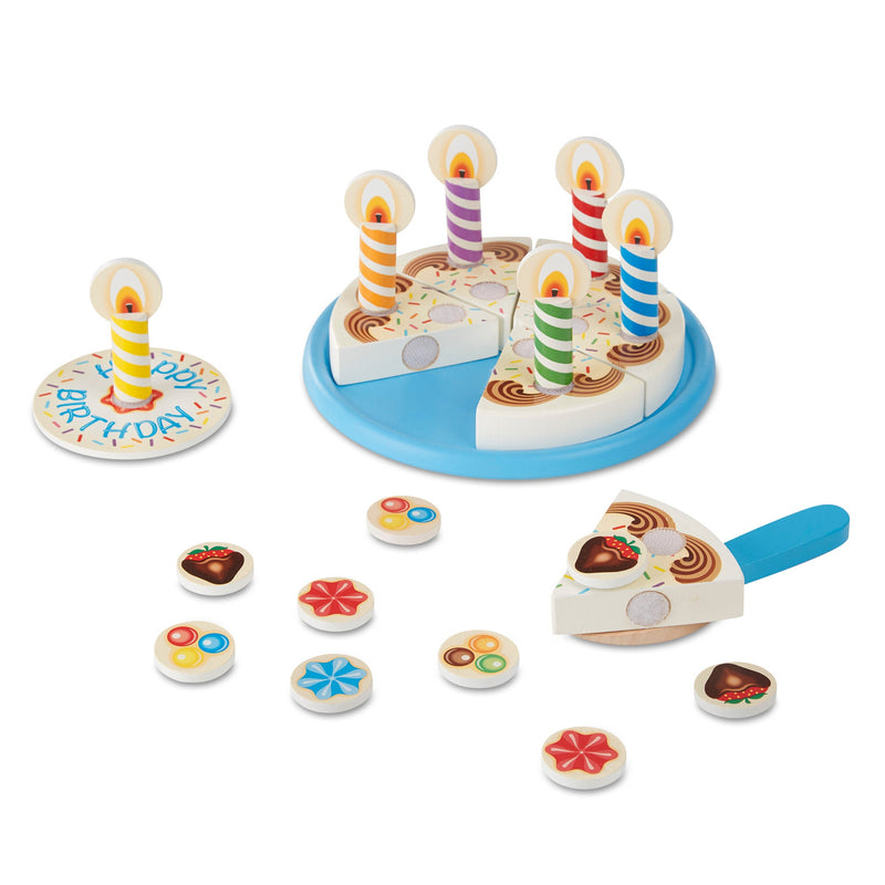 Melissa & Doug - Wooden Birthday Cake, side angle