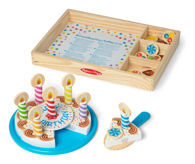 Melissa & Doug - Wooden Birthday Cake, rear view