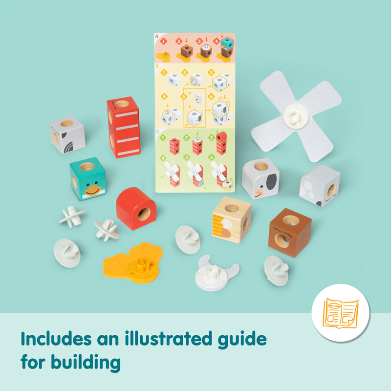 Melissa & Doug Blockables Farm Friends Building Set side angle