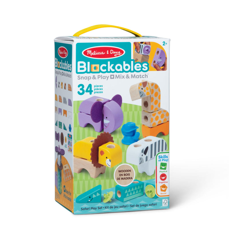 Melissa & Doug Blockables Safari Animals Building Set