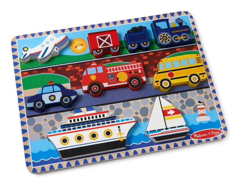 Melissa & Doug - Vehicle Chunky Puzzle, close-up detail