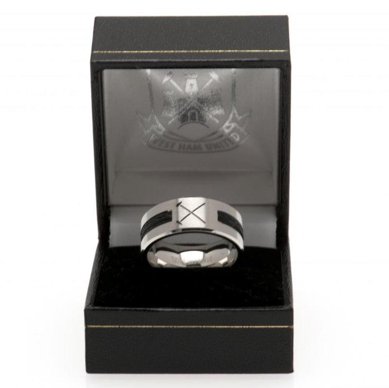West Ham United FC Black Inlay Ring Medium HM, alternate view
