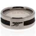 Arsenal FC Black Inlay Ring Small