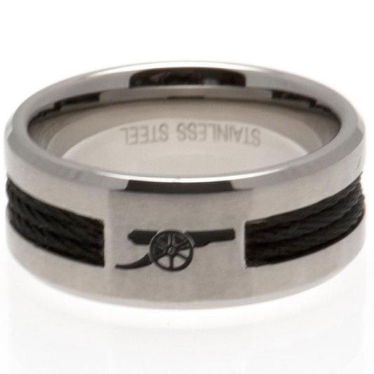 Arsenal FC Black Inlay Ring Small