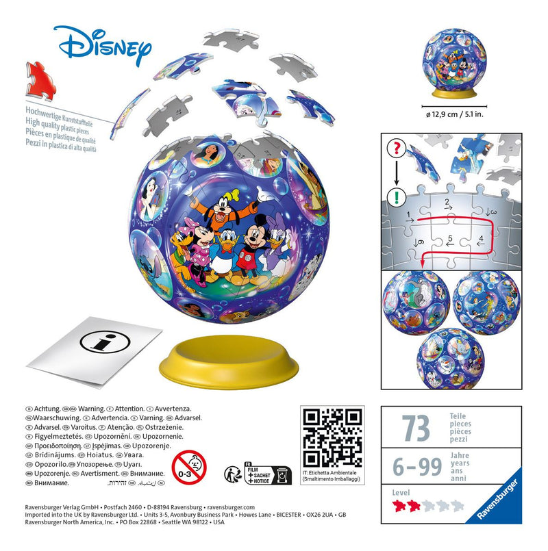 Disney Character 72 Piece 3D Puzzle Ball - Image
