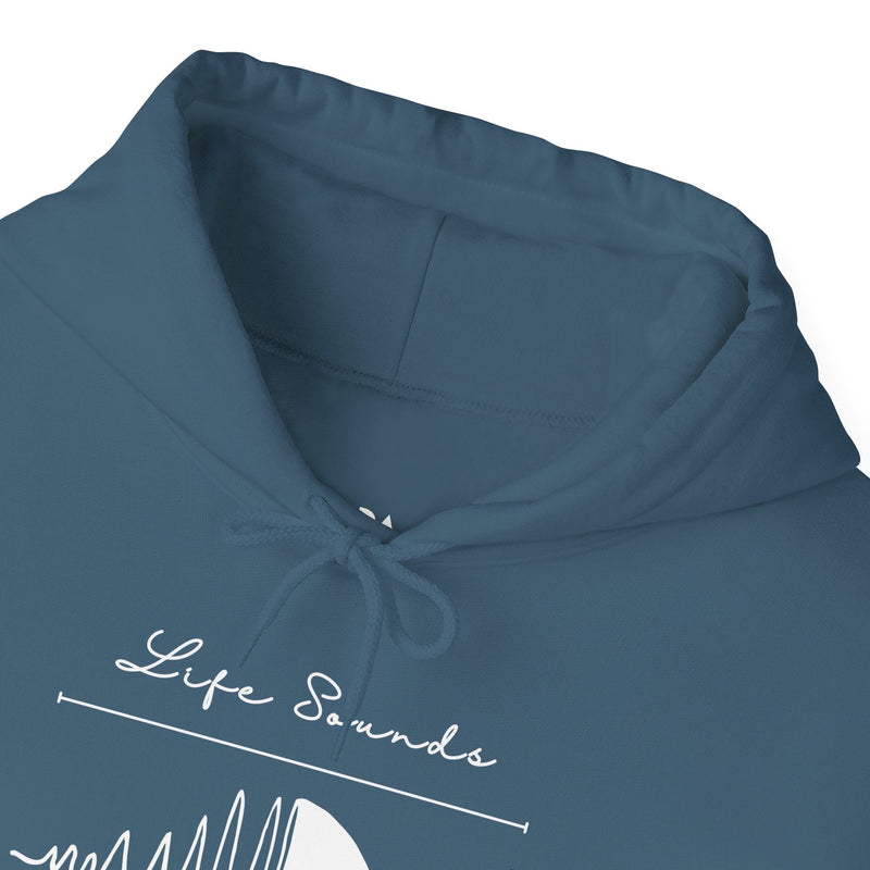 'Life Sounds Better on Vinyl' Men's Hoodie, rear view