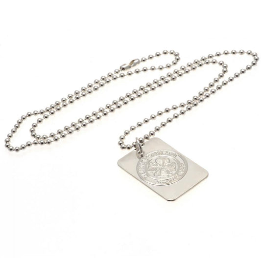 Celtic FC Silver Plated Dog Tag & Chain, alternate view