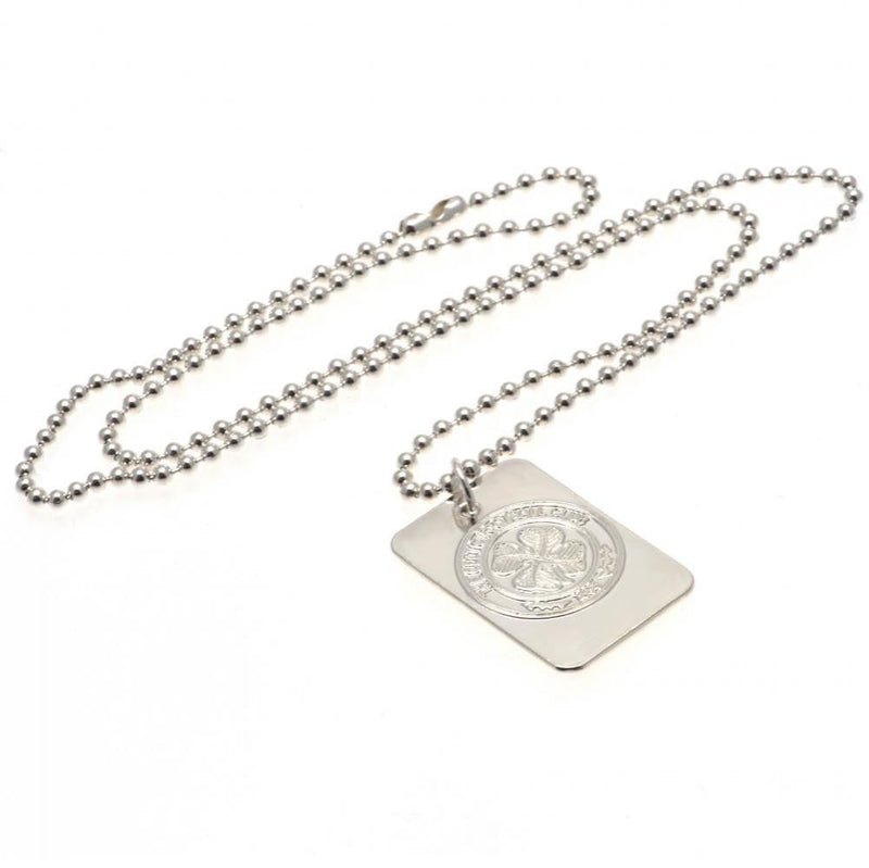 Celtic FC Silver Plated Dog Tag & Chain, alternate view