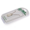 Celtic FC Silver Plated Dog Tag & Chain, side angle