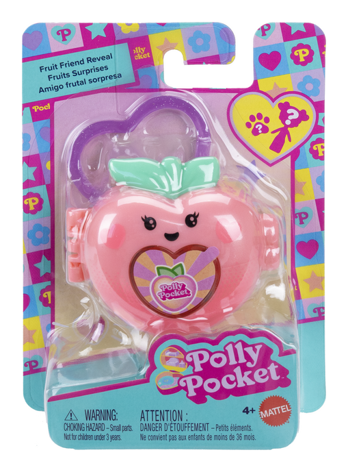 Polly Pocket Doll & Micro Compact, Keychain and Sticker Sheet - Image