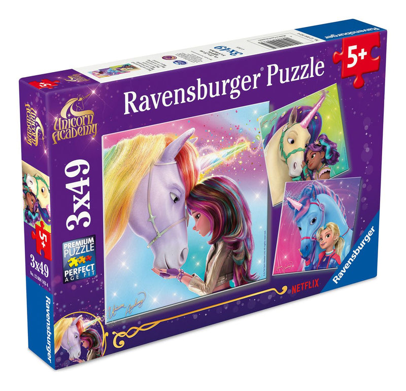 Unicorn Academy 3x49 Piece jigsaw Puzzles - Image