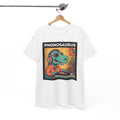 'Phonosaurus' Men's Vinyl T-Shirt, showing reverse