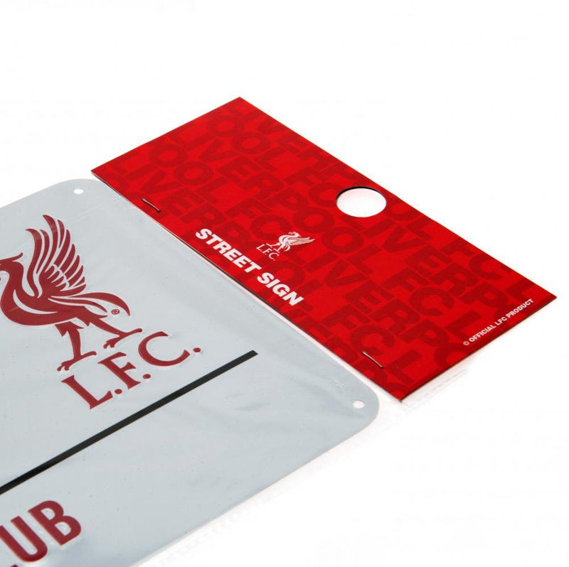 Liverpool FC White Street Sign, side angle