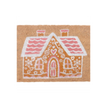 Natural Pink Gingerbread House Doormat