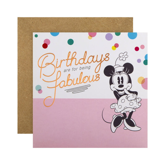 Birthday Card - Cute Disney Minnie Mouse Design
