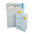 1st Birthday Card for Grandson - Cute Disney Winnie the Pooh Design with Keepsake Booklet