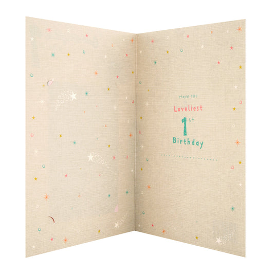 1st Birthday Card for Granddaughter - Disney Winnie the Pooh Design with Keepsake Booklet