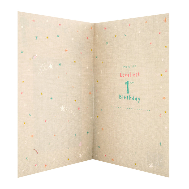 1st Birthday Card for Granddaughter - Disney Winnie the Pooh Design with Keepsake Booklet