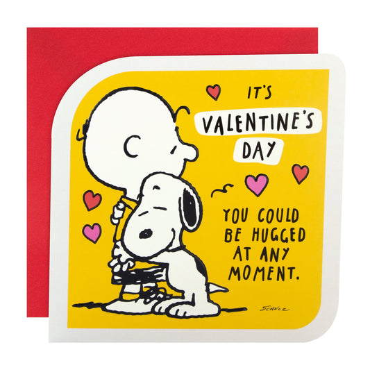 Valentine's Card for One I Love - Cute PEANUTS™ Hug Design