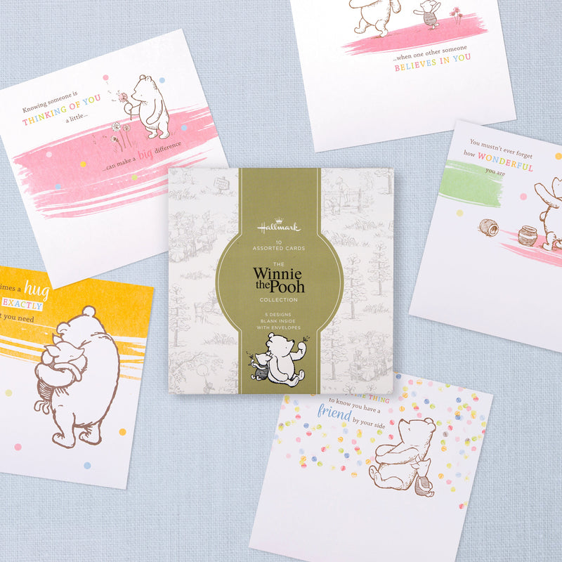 Assorted Cards - Multipack of 10 in 5 Disney's Winnie The Pooh Designs