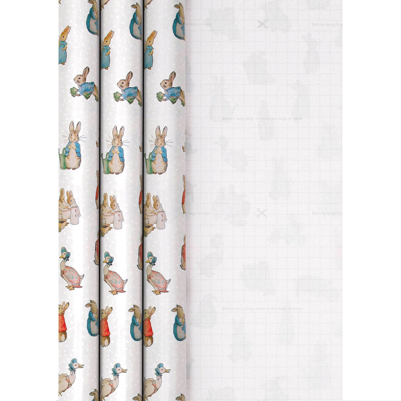 6M Wrapping Paper - 3 x 2M Rolls in 1 Cute Peter Rabbit™ Design