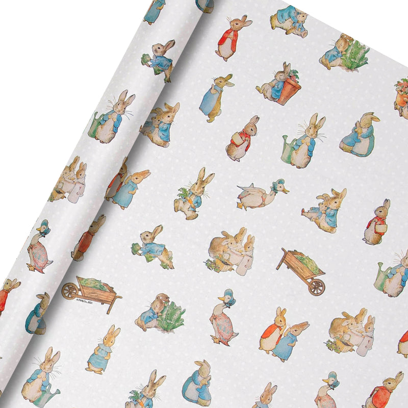6M Wrapping Paper - 3 x 2M Rolls in 1 Cute Peter Rabbit™ Design