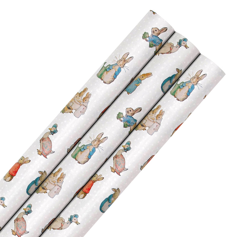 6M Wrapping Paper - 3 x 2M Rolls in 1 Cute Peter Rabbit™ Design