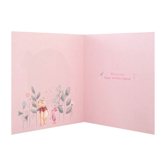Birthday Card for Auntie - Pink Disney Winnie the Pooh Design