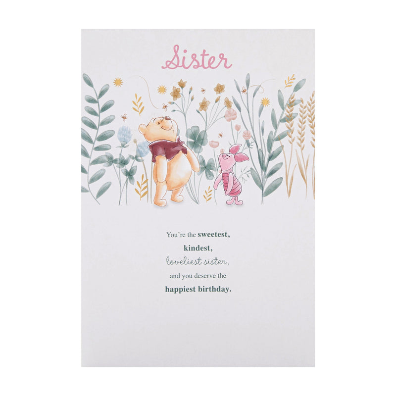 Birthday Card for Sister - Disney Winnie the Pooh Design