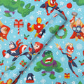 12M Multipack Christmas Wrapping Paper - 3 x 4M Rolls in 1 Blue MARVEL Design