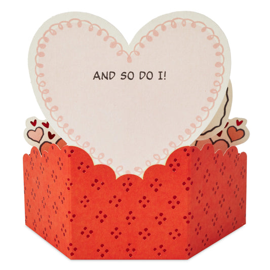 Paper Wonder Mini Valentine's Day Card - 3D Red SNOOPY & WOODSTOCK Design