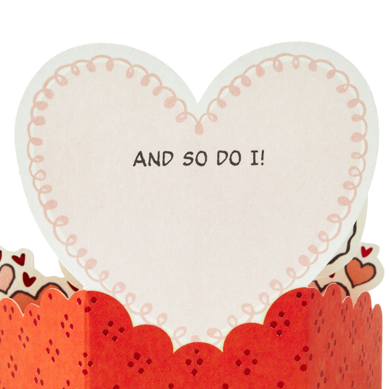Paper Wonder Mini Valentine's Day Card - 3D Red SNOOPY & WOODSTOCK Design