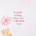 Birthday Card for Mam - Forever Friends Bear Flower Design