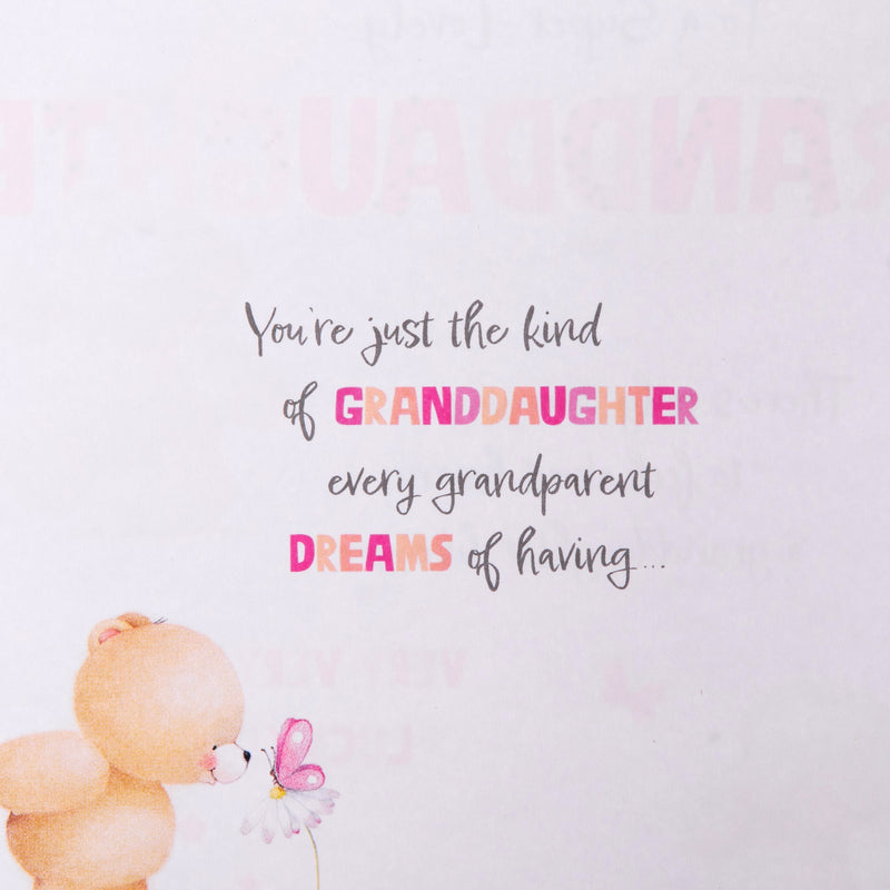 Birthday Card for Granddaughter - Forever Friends Bears Balloons Design