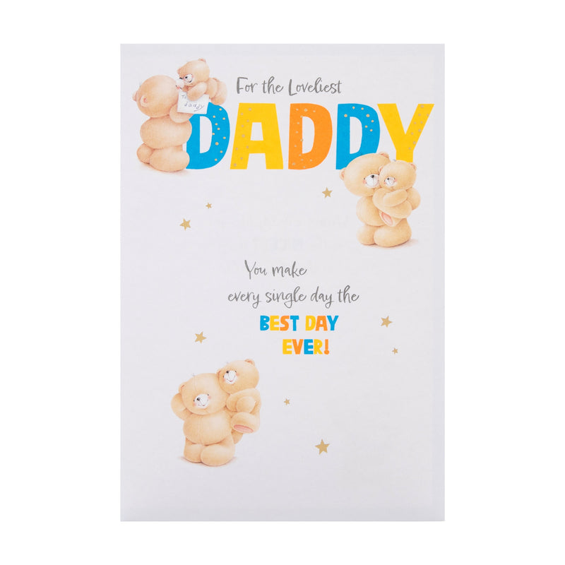 Birthday Card for Daddy - Forever Friends Bears & Stars Design